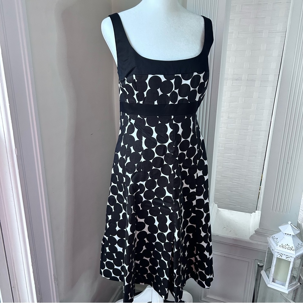 Jones Wear Black and White Polka Dot Fit and Flare Sleeveless Sundress - Picture 12 of 12